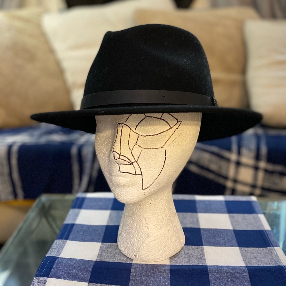 Black Brixton Wool Fedora - Size M (58cm / 7.25”)